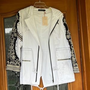 White gold embroidered jacket